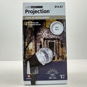 Gemmy LED Lightshow Projection Star Of Bethlehem 20 Ft Swirling Light White NEW